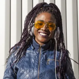 box braids with glasses
