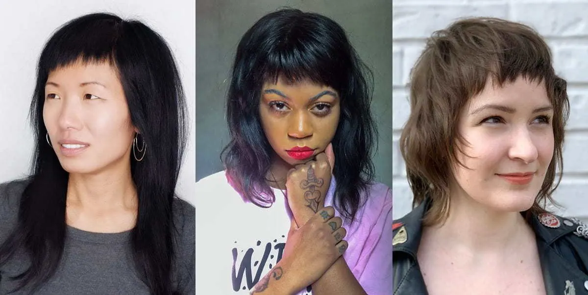 women's choppy bangs style