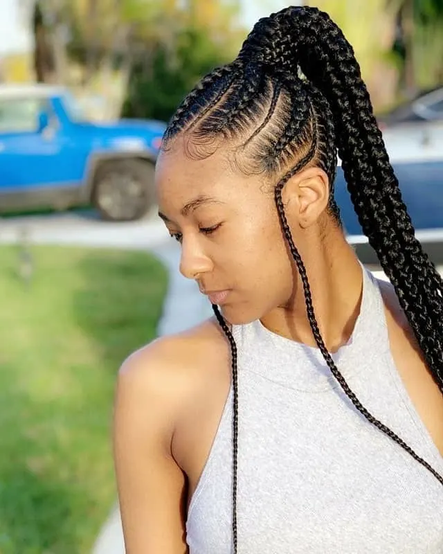 cornrow ponytail