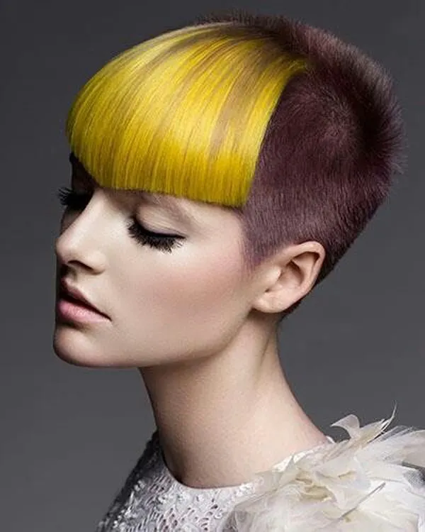 colorful dyed bangs