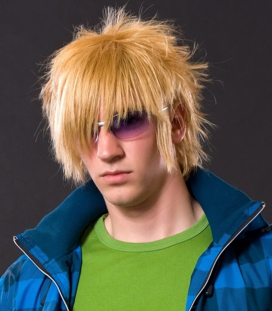 emo boy with medium length haircut