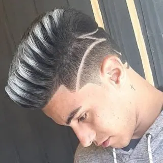 fade haircut with line