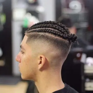 fade with braids for men