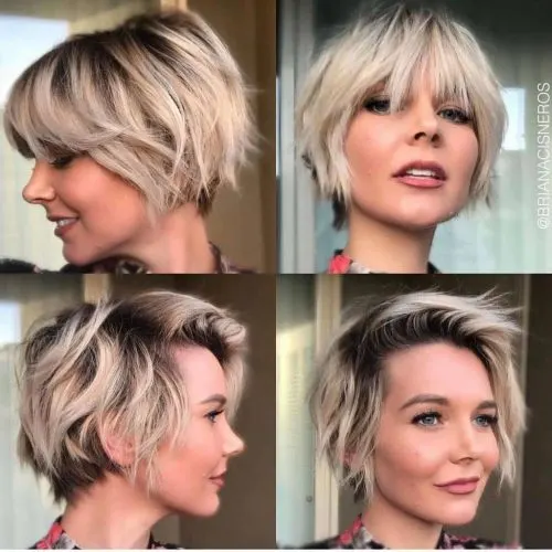 Pixie short fine hairstyle for women