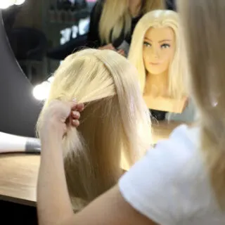 Straightening Synthetic Hair with Flat Iron