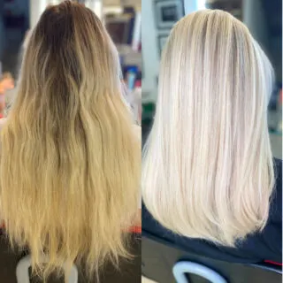 going yellow hair to platinum hair