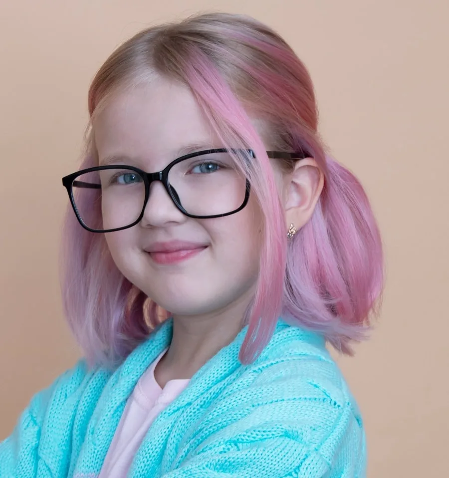 half up colored bob for little girl