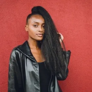 high ponytail with weave