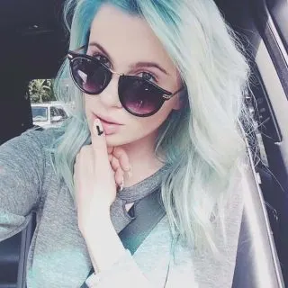 Beautiful White and Blue Ombre hairstyle