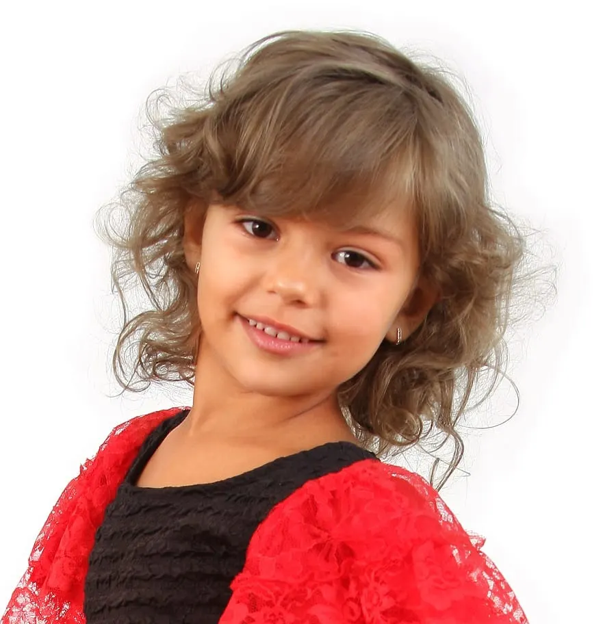 layered bob with side bangs for little girl