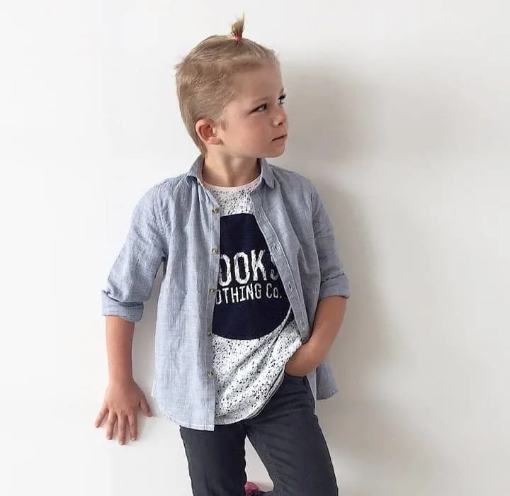 Little Boy ponytail for Straight Hair