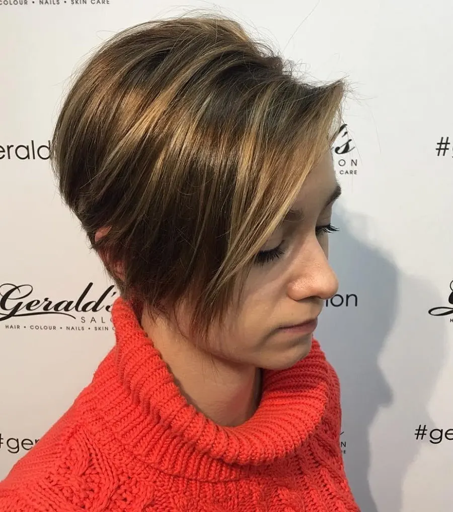 little girl with asymmetrical pixie cut