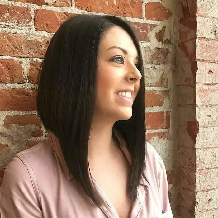 long in front short in back straight hair