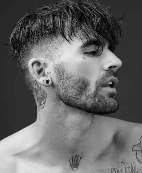 long wavy fringe with undercut