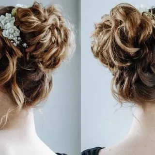 beautiful curly Messy Buns