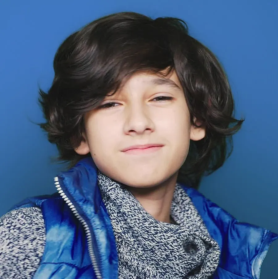 medium layered haircut for school boy
