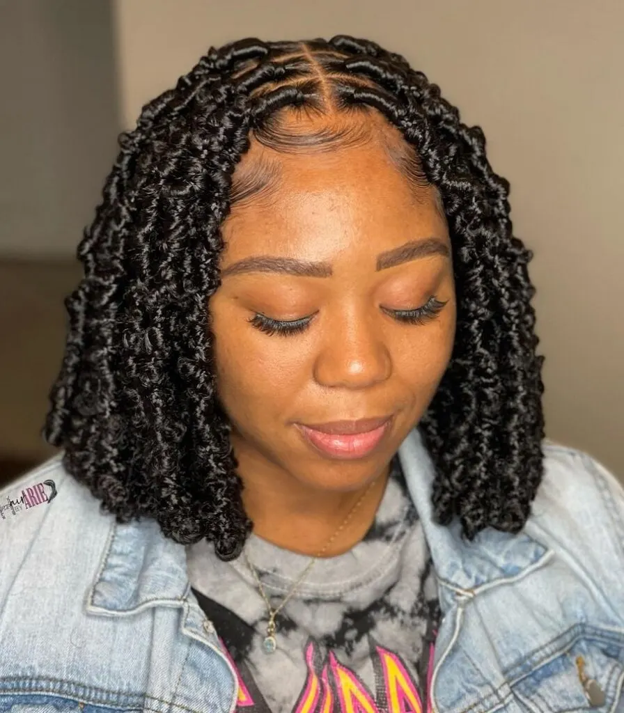 middle part crochet bob braids