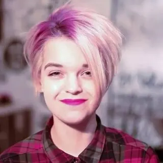 purple pixie cut for girls