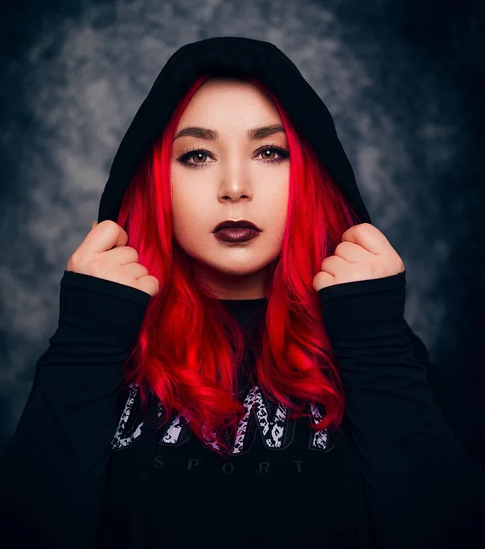 red hair color for olive skin and brown eyes