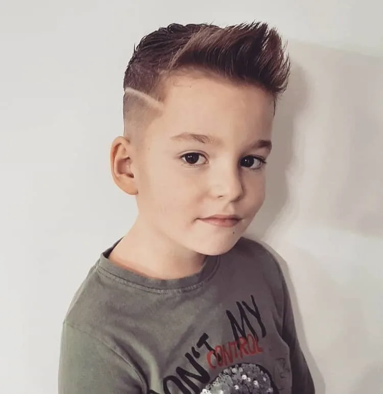 school haircut with line for boys