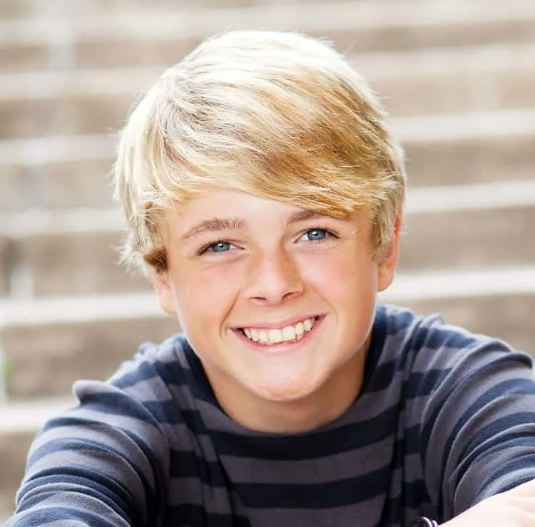 boy's blonde haircut for school