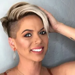 pixie cut with shaved side