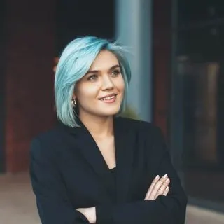 short blue hair