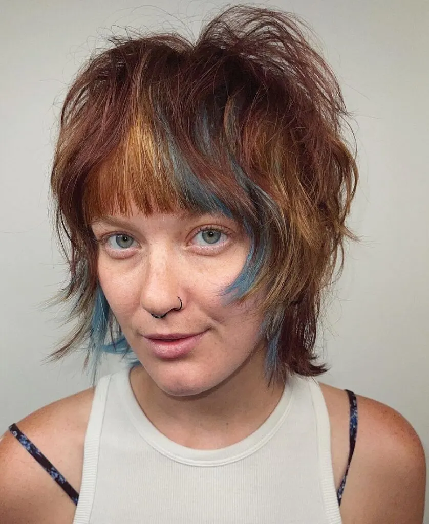 short colored shag haircut for women
