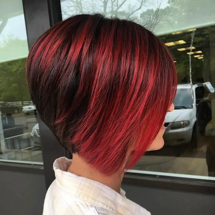 short in back long in front balayage hair
