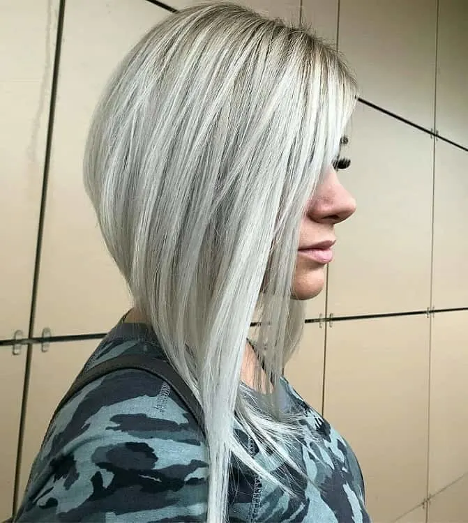 short in back long in front blonde hair