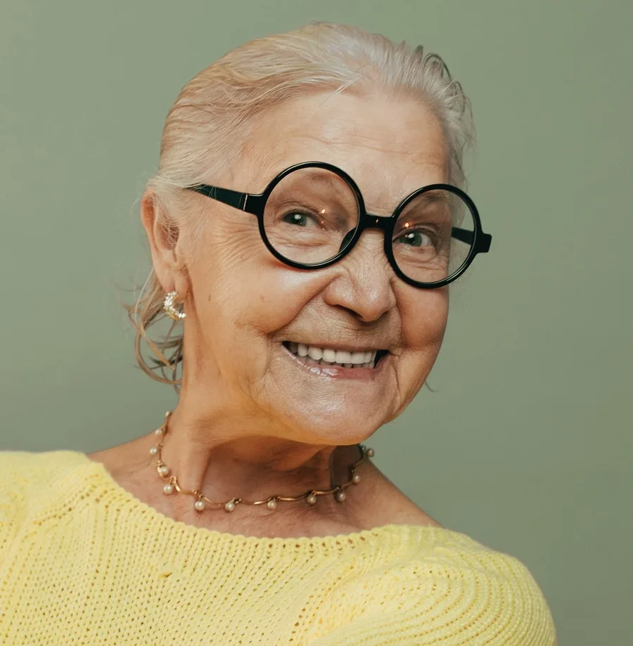 short slick back hairstyle for older women
