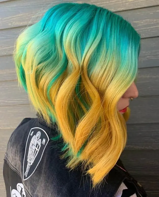 shoulder length hair long in front short in back