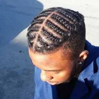 taper fade with braids