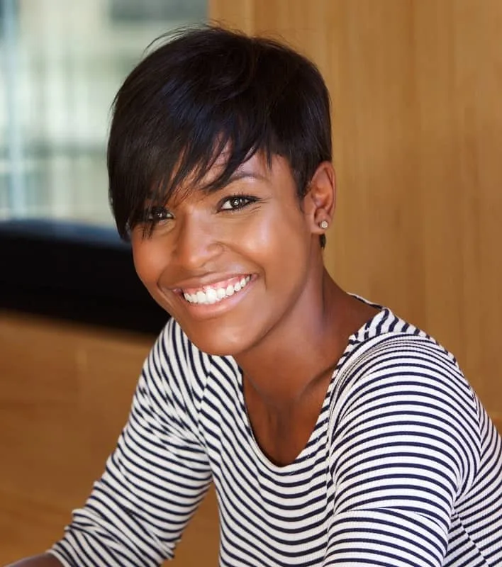 thin short haircut for black women
