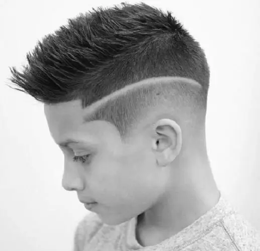 Spikes with a Taper Fade haircut for tween boy