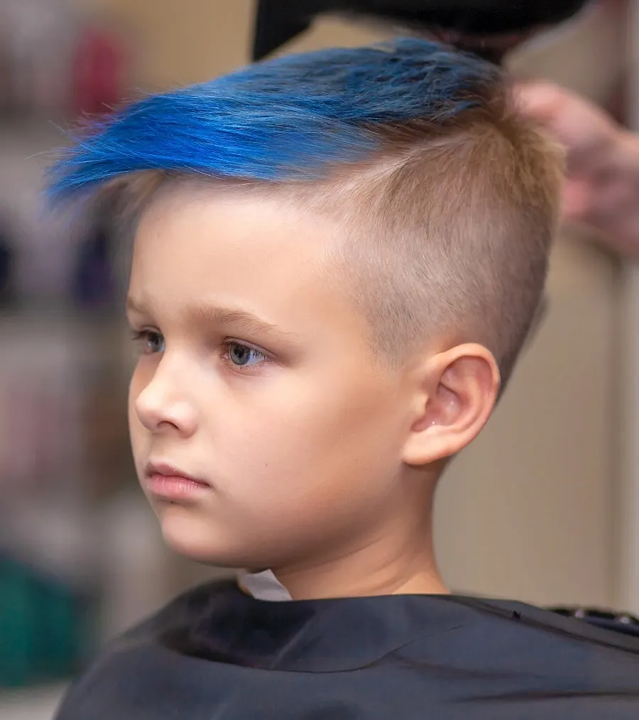 tween boy with dyed undercut