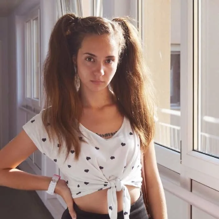 two ponytails