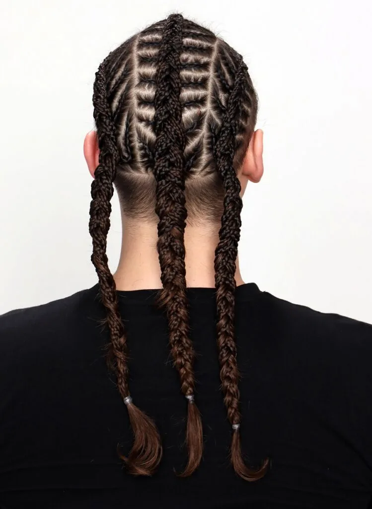 viking three braids hairstyle for men