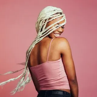 Waist-length box braids