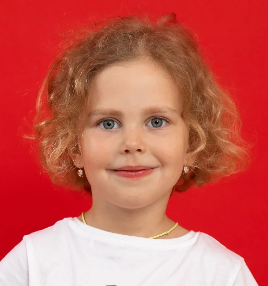 wavy red bob for little girl