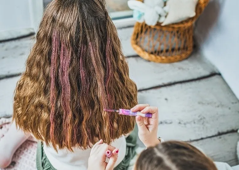 applying temporary hair dye