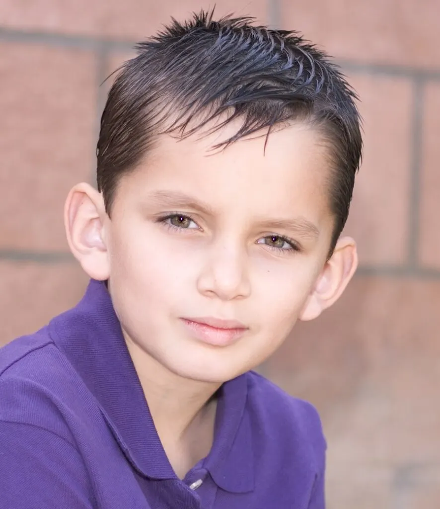 wet hairstyle for little hispanic boy with straight hair
