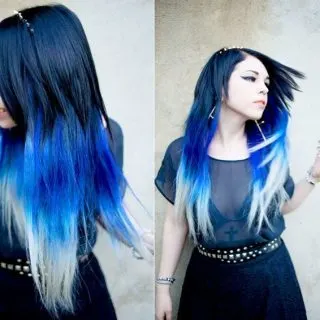 dark blue hair